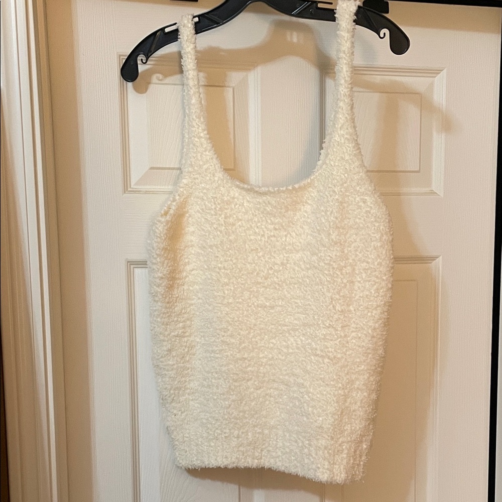 NWT SKIMS Cozy Knit Tank Top. Teddy Bear Textured Camisole. Color Bone. Fits XL